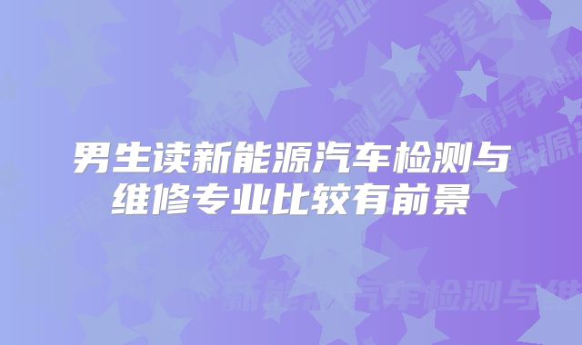 男生读新能源汽车检测与维修专业比较有前景